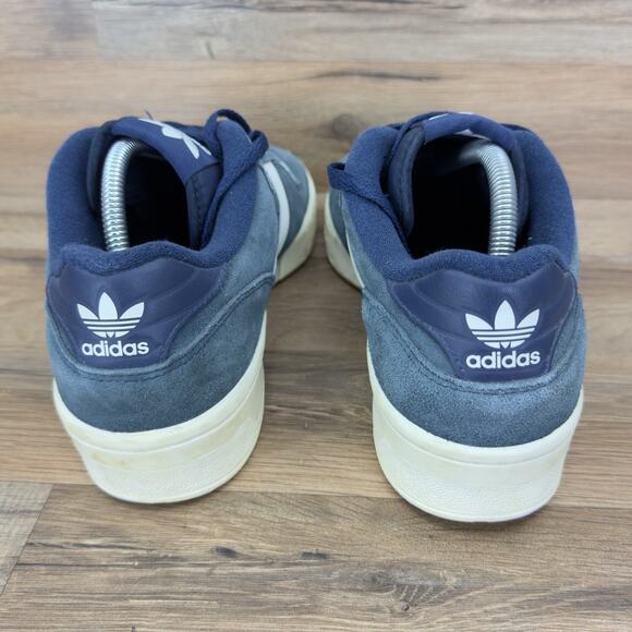 Adidas Originals Rivalry Low ® Size 10 Suede Navy Blue / White Sneakers Shoes - Picture 4 of 10